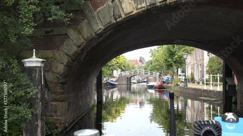 Leiden by boat (Netherlands)