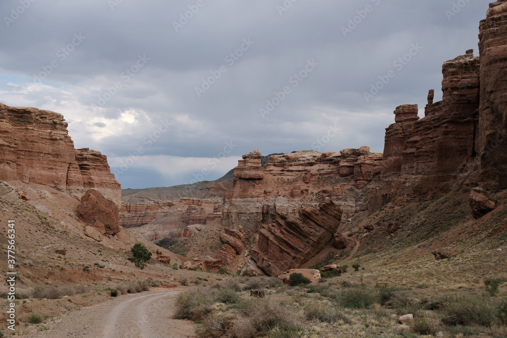 Nature reserve: Charyn canyon, near Almaty. This is a dry gorge washed by meltwater. The area is also called the valley of Castles. Nature reserve: Charyn canyon, near Almaty. This is a dry gorge washed by meltwater. The area is also called the valley of Castles.