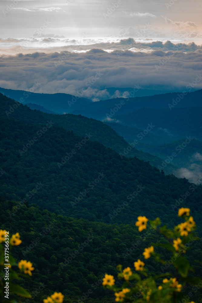 Sunlight on the clouds, Blue Ridge Parkway, NC