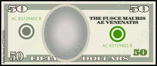 A stylized iconic $50 USD bank note / paper money. USA USD.