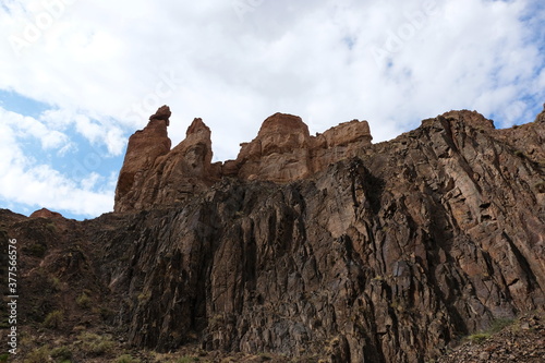 Nature reserve: Charyn canyon, near Almaty. This is a dry gorge washed by meltwater. The area is also called the valley of Castles.