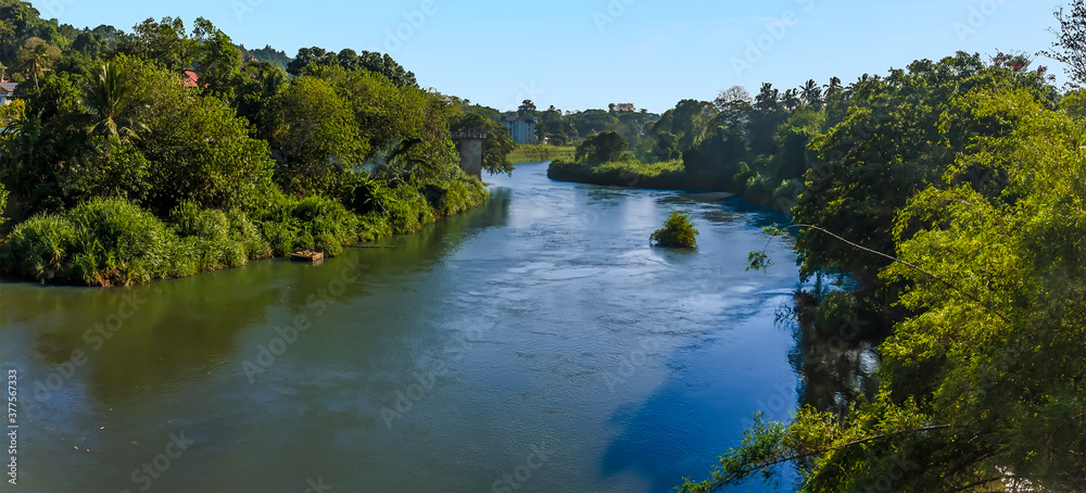 A panorama view down the Mahaweli river at Kandy, Sri Lanka, Asia A panorama view down the Mahaweli river at Kandy, Sri Lanka, Asia