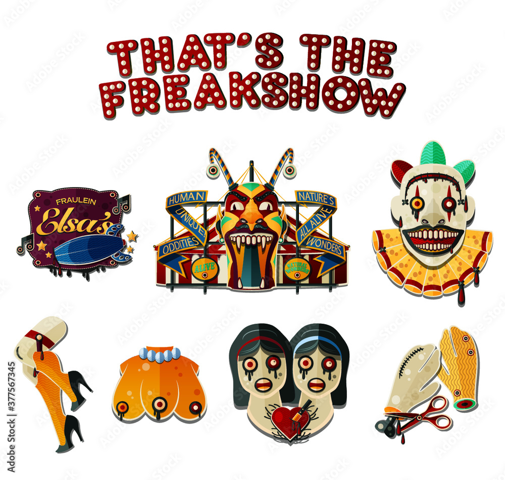halloween icons set Freakshow