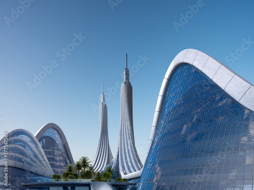 Futuristic city architecture photo