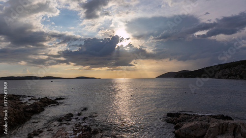 Magnificent natural environment of Hvar island  one of the most beautiful locations in the Adriatic sea  photographed during summer sunset after the storm