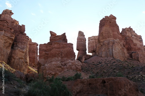 Nature reserve  Charyn canyon  near Almaty. This is a dry gorge washed by meltwater. The area is also called the valley of Castles.