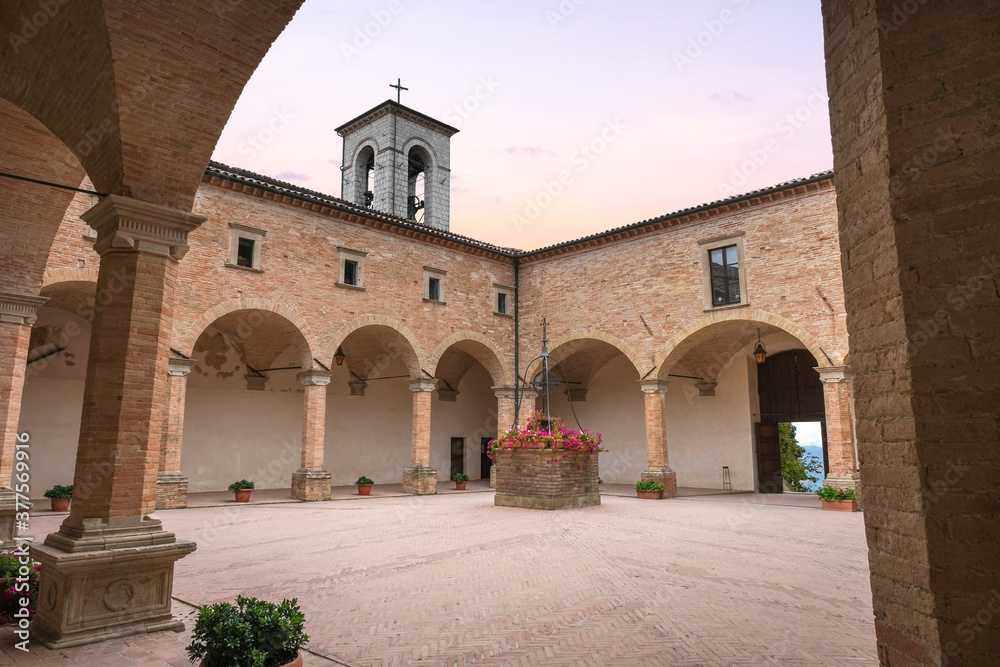 cloister of the basilica of sant'ubaldo in the fortress of gubbio umbria italy