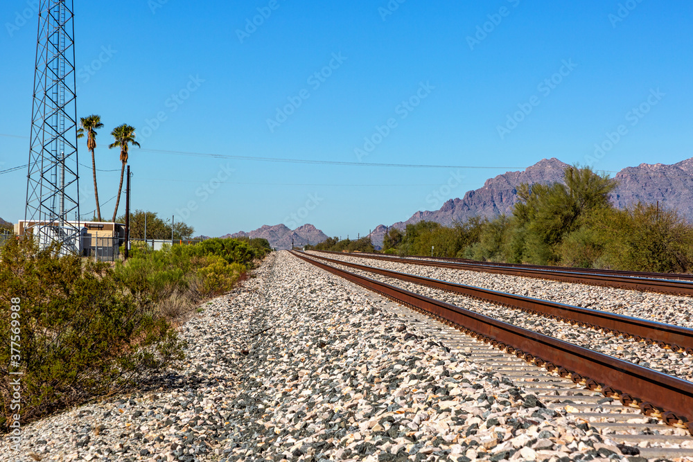 Railroad tracks in Southern Arizona