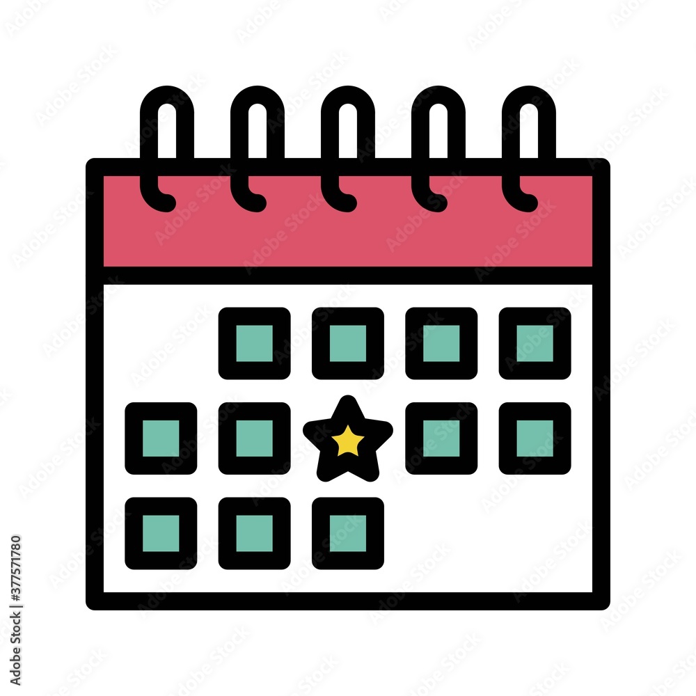 parade related calendar with date boxes and star vector with editable stroke parade related calendar with date boxes and star vector with editable stroke