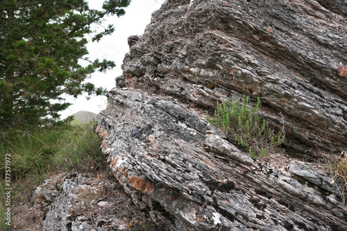 geology of the superposition of several transverse rock levels