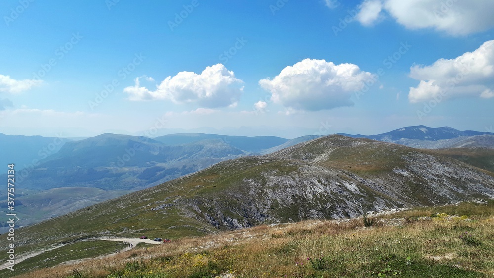 Fototapeta premium panorama of the mountains and clouds