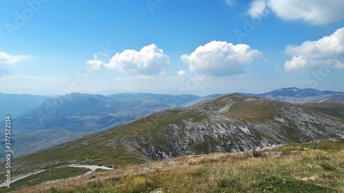 panorama of the mountains and clouds