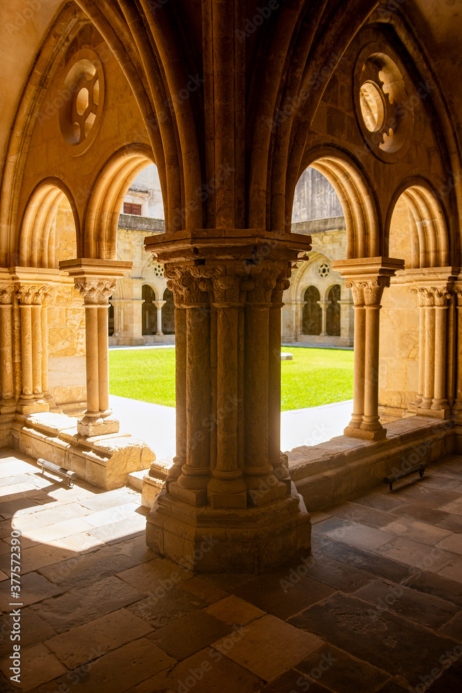 Indoor View of the old coimbra romanic cathedral