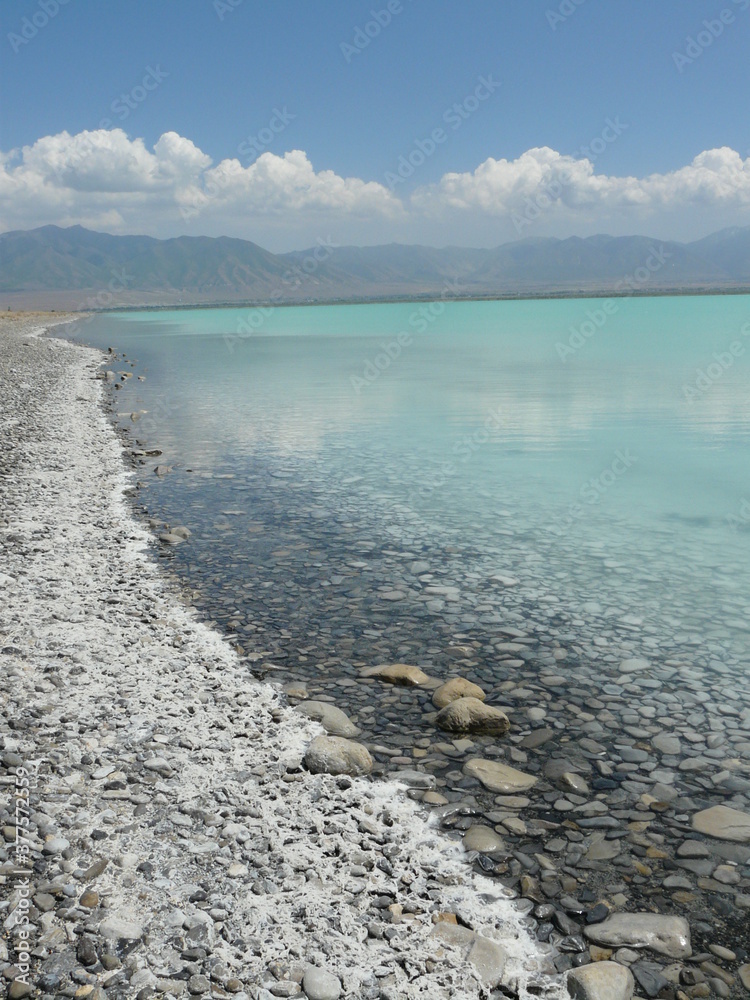clear salt lake in the mountains of Utah by Provo clear salt lake in the mountains of Utah by Provo
