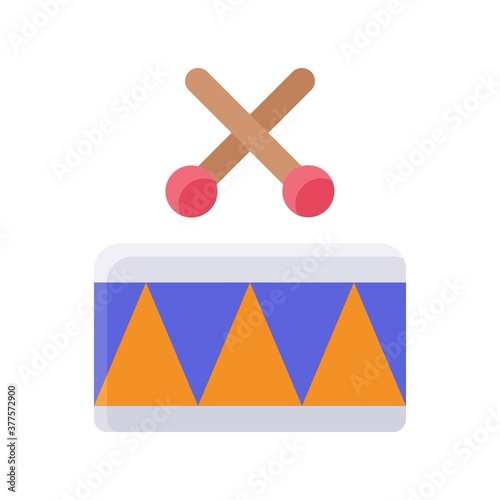 parade related celebration drumsticks and drummers vector in flat style,