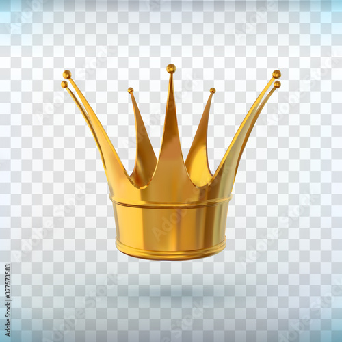 Beautiful girl power sign, great design for any purposes. Realistic crown. Gold Crown. Royal sign. Luxury VIP jewelry. Success, leadership concept. Queen headdress