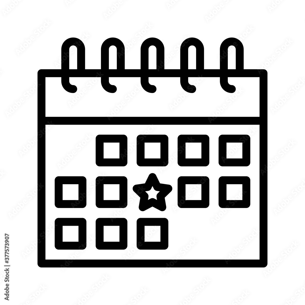 parade related calendar with date boxes and star vector in lineal style, parade related calendar with date boxes and star vector in lineal style,