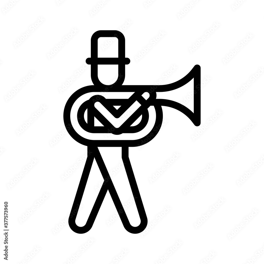 parade related parade boy blowing trumpet with parade vector in lineal style, parade related parade boy blowing trumpet with parade vector in lineal style,