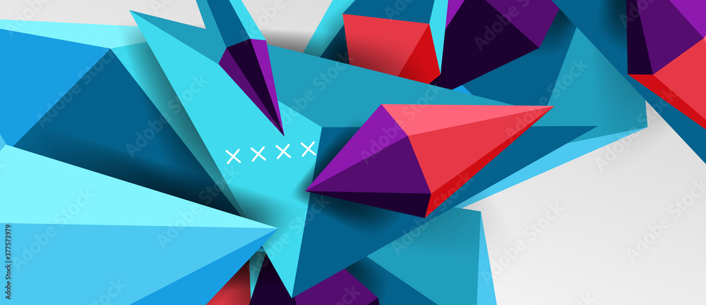 3d low poly abstract shape background vector illustration - obrazy, fototapety, plakaty 