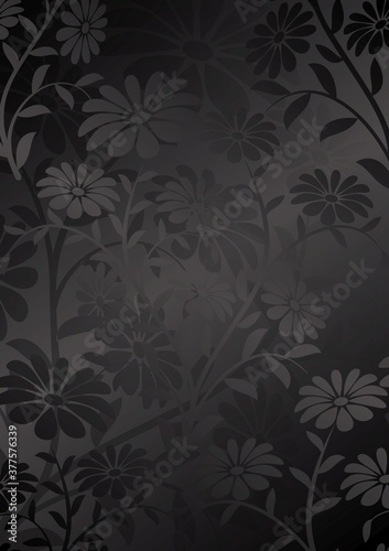 Wallpaper Mural black floral background Torontodigital.ca