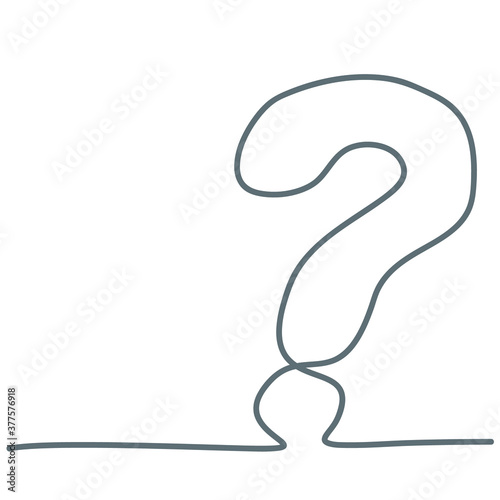 question mark continuous line drawing