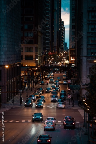 City traffic, Night, Headlights, Busy Streets