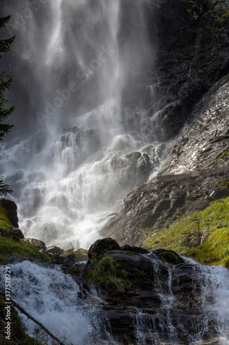 Waterfall in Autrians Alps near grossglockner