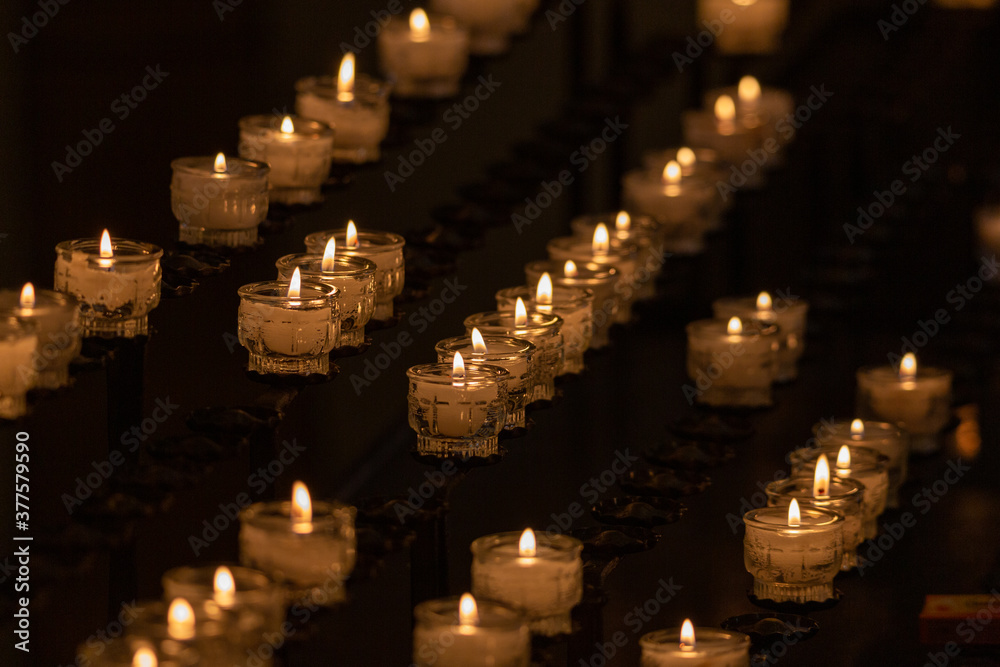 sacrificial candles in a church sacrificial candles in a church