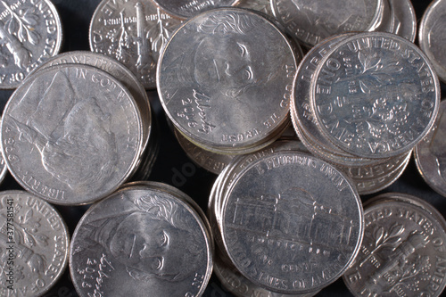 US nickel and dimes coins