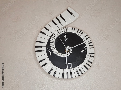 musical clock on wall