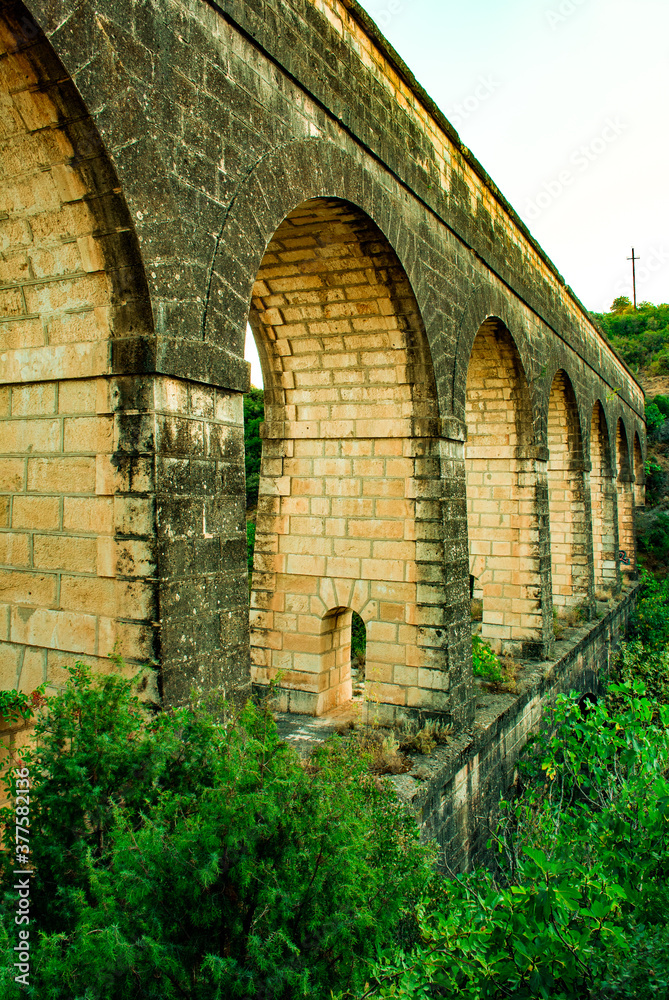 aqueduct in the mountains, San Agustin del Guadalix, Spain 09-09-2020