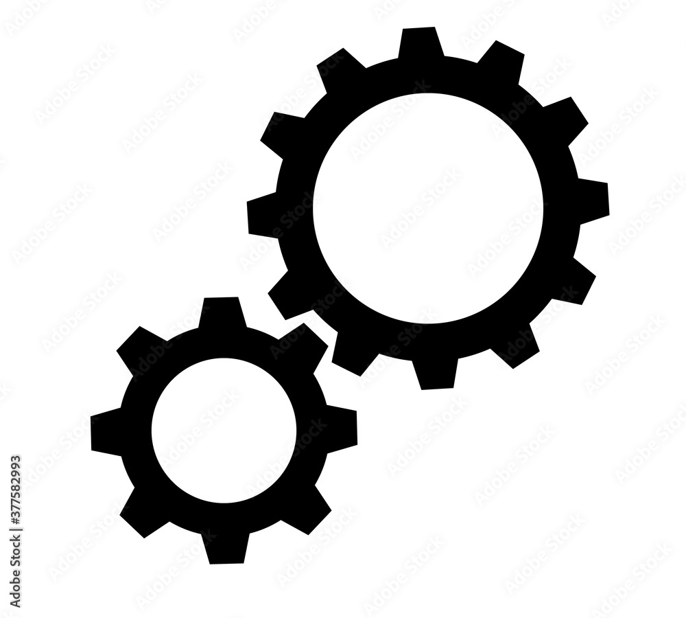 flat gear icon on a white background