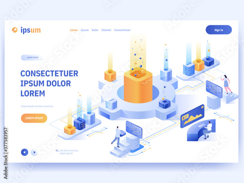 Information flow Data visualization concept
