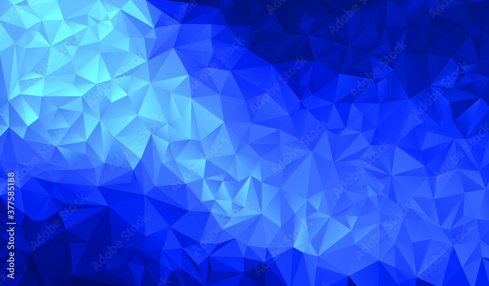 Blue polygonal background. Blue triangle background. Vector illustration.
