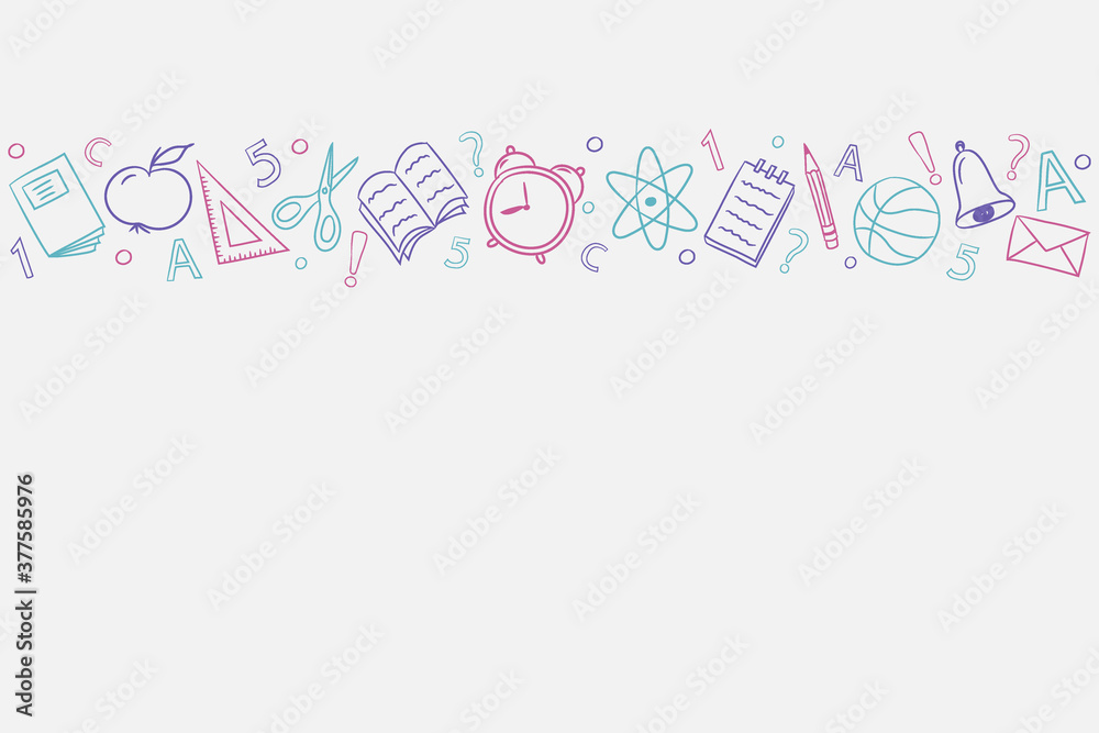 Design of school background with hand drawn elements. Vector Design of school background with hand drawn elements. Vector