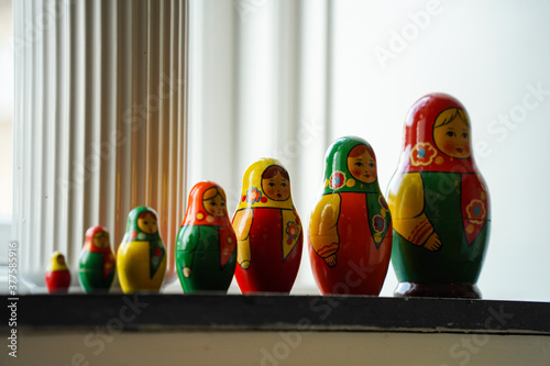 Matryoshka doll in window frame