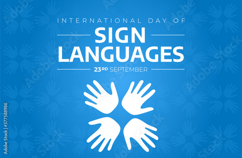International Day of Sign Languages Blue Background
