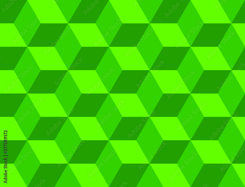 Green background with convex squares. Seamless vector illustration.