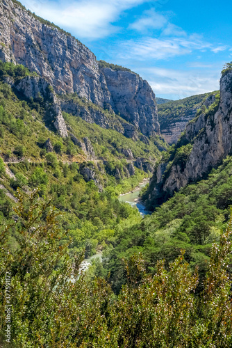 Beautiful landscapes of the mountains and canyon of the Verdon gorge, Provence-Alpes-Côte d'Azur region, Alpes de Haute Provence, France