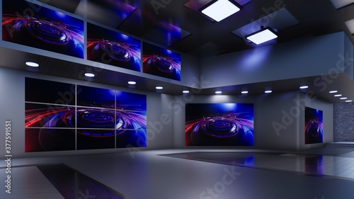 Fototapeta Naklejka Na Ścianę i Meble -  3D Virtual TV Studio News