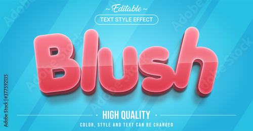 Editable text style effect - Blush theme style.