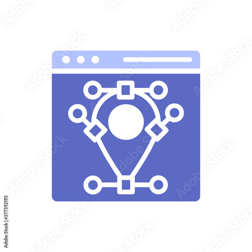 Nodes solid color style icon. 