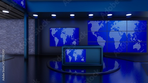 3D Virtual TV Studio News 