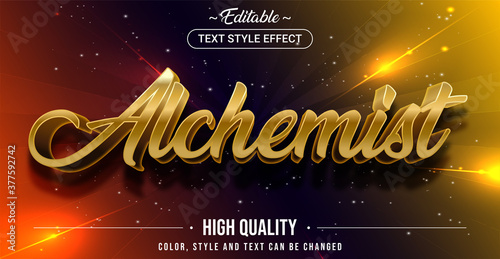 Editable text style effect - Alchemist theme style.