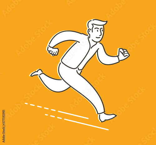 Businessman running. Business concept