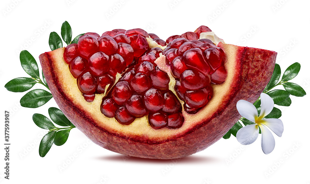 Fresh pomegranate isolated on white background with clipping path Fresh pomegranate isolated on white background with clipping path