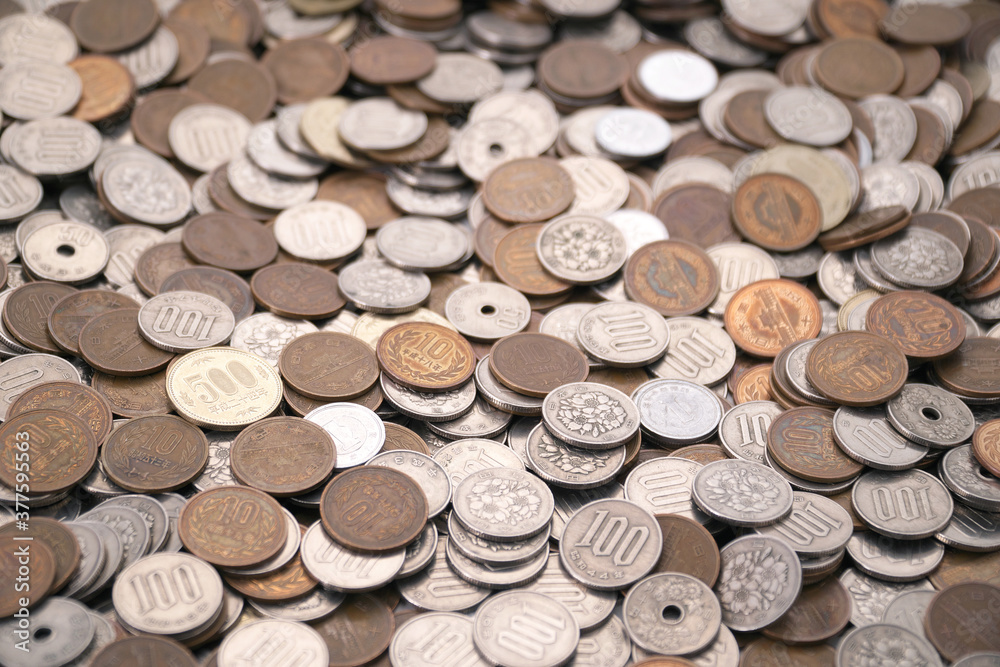 日本円の貨幣の集合写真 日本円の貨幣の集合写真