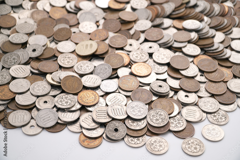 日本円の貨幣の集合写真 日本円の貨幣の集合写真