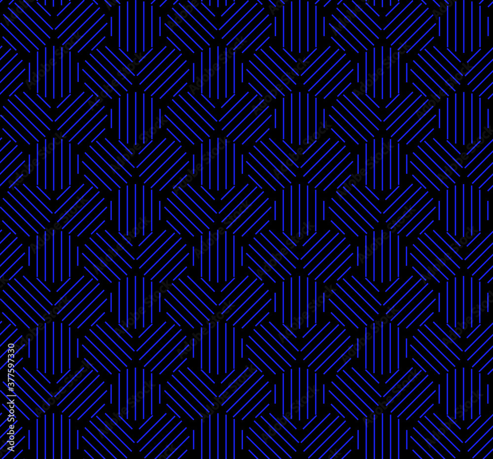 Obraz premium Lines in a circle with three angles seamless repeat pattern background