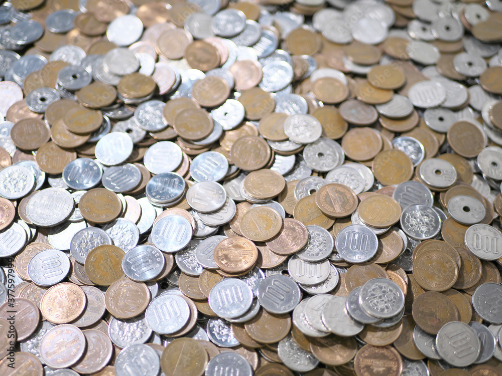 日本円の貨幣の集合写真 日本円の貨幣の集合写真
